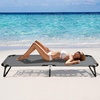 image:imageGiantex Folding Camping Cot for Adults Portable Sleeping Cot Bed with 600D Oxford Fabric Heavy Duty Frame 350Lbs Capacity 1Step Use Outdoor Lounge Chair for Sleepover Hiking Home amp Office BlueGrey