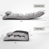 image:imageGiantex Folding Lazy Sofa Chair Modern Chaise Lounge WPillow for Reading Leisure Foldable Comfy Floor Accent Chair for Bedroom Living Room GrayGrey