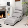 image:imageGiantex Folding Lazy Sofa Chair Modern Chaise Lounge WPillow for Reading Leisure Foldable Comfy Floor Accent Chair for Bedroom Living Room GrayGrey