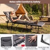 image:imageGiantex Folding Patio Lounge Chair with 6 Backrest Positions Portable Foldable Bed with Cushion and Armrest Head Pillow Adjustable Recliner Outdoor Camping Cot for Yard Bench Office Home 22