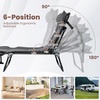image:imageGiantex Folding Patio Lounge Chair with 6 Backrest Positions Portable Foldable Bed with Cushion and Armrest Head Pillow Adjustable Recliner Outdoor Camping Cot for Yard Bench Office Home 22