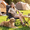 image:imageGiantex Folding Patio Lounge Chair with 6 Backrest Positions Portable Foldable Bed with Cushion and Armrest Head Pillow Adjustable Recliner Outdoor Camping Cot for Yard Bench Office Home 22