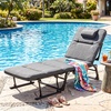 image:imageGiantex Folding Patio Lounge Chair with 6Level Adjustable Backrest Outdoor Foldable Bed with Detachable Cushion and Armrest Head Pillow Portable Camping Cot for Yard Bench Office Home 12