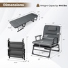 image:imageGiantex Folding Patio Lounge Chair with 6Level Adjustable Backrest Outdoor Foldable Bed with Detachable Cushion and Armrest Head Pillow Portable Camping Cot for Yard Bench Office Home 12