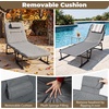image:imageGiantex Folding Patio Lounge Chair with 6Level Adjustable Backrest Outdoor Foldable Bed with Detachable Cushion and Armrest Head Pillow Portable Camping Cot for Yard Bench Office Home 11