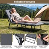 image:imageGiantex Folding Patio Lounge Chair with 6Level Adjustable Backrest Outdoor Foldable Bed with Detachable Cushion and Armrest Head Pillow Portable Camping Cot for Yard Bench Office Home 12