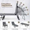 image:imageGiantex Folding Patio Lounge Chair with 6Level Adjustable Backrest Outdoor Foldable Bed with Detachable Cushion and Armrest Head Pillow Portable Camping Cot for Yard Bench Office Home 12