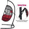 image:imageGiantex Hanging Egg Chair Swing Chair with CHammock Stand Set Hammock Chair with Soft Seat Cushion amp Pillow Multifunctional Hanging Chairs for Outdoor Indoor Bedroom RedRed