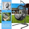 image:imageGiantex Hanging Egg Chair Swing Chair with CHammock Stand Set Hammock Chair with Soft Seat Cushion amp Pillow Multifunctional Hanging Chairs for Outdoor Indoor Bedroom RedGrey