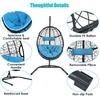 image:imageGiantex Hanging Egg Chair Swing Chair with CHammock Stand Set Hammock Chair with Soft Seat Cushion amp Pillow Multifunctional Hanging Chairs for Outdoor Indoor Bedroom RedBlue