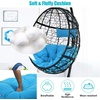 image:imageGiantex Hanging Egg Chair Swing Chair with CHammock Stand Set Hammock Chair with Soft Seat Cushion amp Pillow Multifunctional Hanging Chairs for Outdoor Indoor Bedroom RedBlue