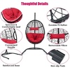 image:imageGiantex Hanging Egg Chair Swing Chair with CHammock Stand Set Hammock Chair with Soft Seat Cushion amp Pillow Multifunctional Hanging Chairs for Outdoor Indoor Bedroom RedRed