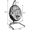 image:imageGiantex Hanging Egg Chair Swing Chair with CHammock Stand Set Hammock Chair with Soft Seat Cushion amp Pillow Multifunctional Hanging Chairs for Outdoor Indoor Bedroom RedGrey
