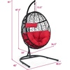 image:imageGiantex Hanging Egg Chair Swing Chair with CHammock Stand Set Hammock Chair with Soft Seat Cushion amp Pillow Multifunctional Hanging Chairs for Outdoor Indoor Bedroom RedRed