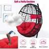 image:imageGiantex Hanging Egg Chair Swing Chair with CHammock Stand Set Hammock Chair with Soft Seat Cushion amp Pillow Multifunctional Hanging Chairs for Outdoor Indoor Bedroom RedRed