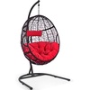 image:imageGiantex Hanging Egg Chair Swing Chair with CHammock Stand Set Hammock Chair with Soft Seat Cushion amp Pillow Multifunctional Hanging Chairs for Outdoor Indoor Bedroom RedRed