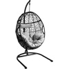 image:imageGiantex Hanging Egg Chair Swing Chair with CHammock Stand Set Hammock Chair with Soft Seat Cushion amp Pillow Multifunctional Hanging Chairs for Outdoor Indoor Bedroom RedGrey