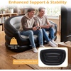 image:imageGiantex Inflatable Loveseat Couch Portable amp Foldable 2Seater Air Sofa for Adults wArmrests Blow Up Lounge Chair Outdoor Indoor Flocked Recliner for Camping Travel Without Pump BlackGrey2Blackgrey