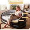 image:imageGiantex Inflatable Loveseat Couch Portable amp Foldable 2Seater Air Sofa for Adults wArmrests Blow Up Lounge Chair Outdoor Indoor Flocked Recliner for Camping Travel Without Pump BlackGrey2Blackgrey
