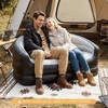image:imageGiantex Inflatable Loveseat Couch Portable amp Foldable 2Seater Air Sofa for Adults wArmrests Blow Up Lounge Chair Outdoor Indoor Flocked Recliner for Camping Travel Without Pump BlackGrey2Blackgrey