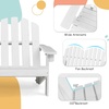 image:imageGiantex Kids Adirondack Chair 2Seat  Childrens Outdoor Chair with High Backrest Arm Rest 300 Lbs Capacity Wood Double Loveseat Porch Chair for Yard Poolside 1 Khaki GreyWhite