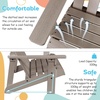 image:imageGiantex Kids Adirondack Chair 2Seat  Childrens Outdoor Chair with High Backrest Arm Rest 300 Lbs Capacity Wood Double Loveseat Porch Chair for Yard Poolside 1 Khaki GreyKhaki Grey