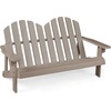 image:imageGiantex Kids Adirondack Chair 2Seat  Childrens Outdoor Chair with High Backrest Arm Rest 300 Lbs Capacity Wood Double Loveseat Porch Chair for Yard Poolside 1 Khaki GreyKhaki Grey