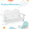 image:imageGiantex Kids Adirondack Chair 2Seat  Childrens Outdoor Chair with High Backrest Arm Rest 300 Lbs Capacity Wood Double Loveseat Porch Chair for Yard Poolside 1 Khaki GreyWhite