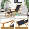 image:imageGiantex Lounge Chair Outdoor Foldable Beach Chaise Lounge with Adjustable Canopy Replacement Fabric Wood Frame Reclining Backrest amp Footrest Camping Chair for Patio Poolside Beach 1 BrownNavy