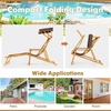 image:imageGiantex Lounge Chair Outdoor Foldable Beach Chaise Lounge with Adjustable Canopy Replacement Fabric Wood Frame Reclining Backrest amp Footrest Camping Chair for Patio Poolside Beach 1 BrownBrown