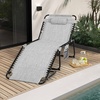 image:imageGiantex Lounge Chair Outdoor Folding Tanning Chair with 4 Adjustable Positions Removable Headrest Footrest Side Pocket Load 440 Lbs Portable Recliner for Lawn Yard Beach Sunbathing 1 GreyGrey