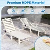 image:imageGiantex Lounge Chair Outdoor Oversized Chaise Lounge Chair with 4Position Backrest Rotatory Cup Holder Weatherproof HDPE Patio Lounge Chair for Outside Garden Deck Poolside Backyard White 11