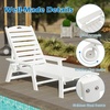 image:imageGiantex Lounge Chair Outdoor Oversized Chaise Lounge Chair with 4Position Backrest Rotatory Cup Holder Weatherproof HDPE Patio Lounge Chair for Outside Garden Deck Poolside Backyard White 11