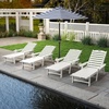 image:imageGiantex Lounge Chair Outdoor Oversized Chaise Lounge Chair with 4Position Backrest Rotatory Cup Holder Weatherproof HDPE Patio Lounge Chair for Outside Garden Deck Poolside Backyard White 12