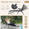 image:imageGiantex Lounge Chair Outdoor Set of 2  Tanning Chair with 6 Adjustable Backrest 2Level Footrest Folding Sunbathing Lounger for Patio Poolside Yard Chaise Lounge Chair Beach Chair BlackBlack