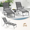 image:imageGiantex Lounge Chair Outdoor Set of 2  Tanning Chair with 6 Adjustable Backrest 2Level Footrest Folding Sunbathing Lounger for Patio Poolside Yard Chaise Lounge Chair Beach Chair BlackGrey