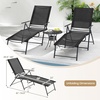 image:imageGiantex Lounge Chair Outdoor Set of 2  Tanning Chair with 6 Adjustable Backrest 2Level Footrest Folding Sunbathing Lounger for Patio Poolside Yard Chaise Lounge Chair Beach Chair BlackBlack