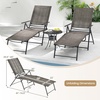 image:imageGiantex Lounge Chair Outdoor Set of 2  Tanning Chair with 6 Adjustable Backrest 2Level Footrest Folding Sunbathing Lounger for Patio Poolside Yard Chaise Lounge Chair Beach Chair BlackBrown