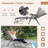 image:imageGiantex Lounge Chair Outdoor Set of 2  Tanning Chair with 6 Adjustable Backrest 2Level Footrest Folding Sunbathing Lounger for Patio Poolside Yard Chaise Lounge Chair Beach Chair BlackGrey