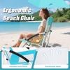 image:imageGiantex Low Folding Beach Chair with Detachable amp Adjustable Umbrella Carrying Bag Padded Armrests Mesh High Back Load 330 LBS AntiSlip Foot Pads Camping Chair for Picnic Lawn BlueBlue