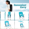 image:imageGiantex Low Folding Beach Chair with Detachable amp Adjustable Umbrella Carrying Bag Padded Armrests Mesh High Back Load 330 LBS AntiSlip Foot Pads Camping Chair for Picnic Lawn BlueBlue