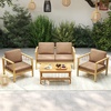image:imageGiantex Outdoor Chair Cushion for Patio Furniture 24x24 Deep Seat amp 23x18 Backrest Pillow Waterproof amp Fade Resistant Removable Cover Outside Sofa Chair Replacement Cushion TanTan