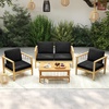 image:imageGiantex Outdoor Chair Cushion for Patio Furniture 24x24 Deep Seat amp 23x18 Backrest Pillow Waterproof amp Fade Resistant Removable Cover Outside Sofa Chair Replacement Cushion TanBlack