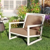 image:imageGiantex Outdoor Chair Cushion for Patio Furniture 24x24 Deep Seat amp 23x18 Backrest Pillow Waterproof amp Fade Resistant Removable Cover Outside Sofa Chair Replacement Cushion TanTan