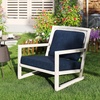 image:imageGiantex Outdoor Chair Cushion for Patio Furniture 24x24 Deep Seat amp 23x18 Backrest Pillow Waterproof amp Fade Resistant Removable Cover Outside Sofa Chair Replacement Cushion TanNavy