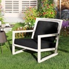 image:imageGiantex Outdoor Chair Cushion for Patio Furniture 24x24 Deep Seat amp 23x18 Backrest Pillow Waterproof amp Fade Resistant Removable Cover Outside Sofa Chair Replacement Cushion TanBlack