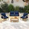 image:imageGiantex Outdoor Chair Cushion for Patio Furniture 24x24 Deep Seat amp 23x18 Backrest Pillow Waterproof amp Fade Resistant Removable Cover Outside Sofa Chair Replacement Cushion TanNavy