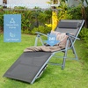image:imageGiantex Outdoor Chaise Lounge Chair  Folding Lounge Chair w 8Level Adjustable Backrests Aluminum Frame Cozy Headrest Pillow Patio Recliner for Backyard Poolside Balcony 1 GrayGrey