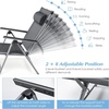 image:imageGiantex Outdoor Chaise Lounge Chair  Folding Lounge Chair w 8Level Adjustable Backrests Aluminum Frame Cozy Headrest Pillow Patio Recliner for Backyard Poolside Balcony 1 GrayGrey