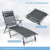image:imageGiantex Outdoor Chaise Lounge Chair  Folding Lounge Chair w 8Level Adjustable Backrests Aluminum Frame Cozy Headrest Pillow Patio Recliner for Backyard Poolside Balcony 1 GrayGrey